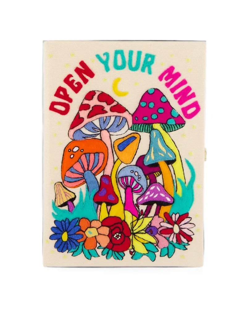 Olympia Le-Tan Open Your Mind Buch-Clutch mit Stickerei - Nude Nude