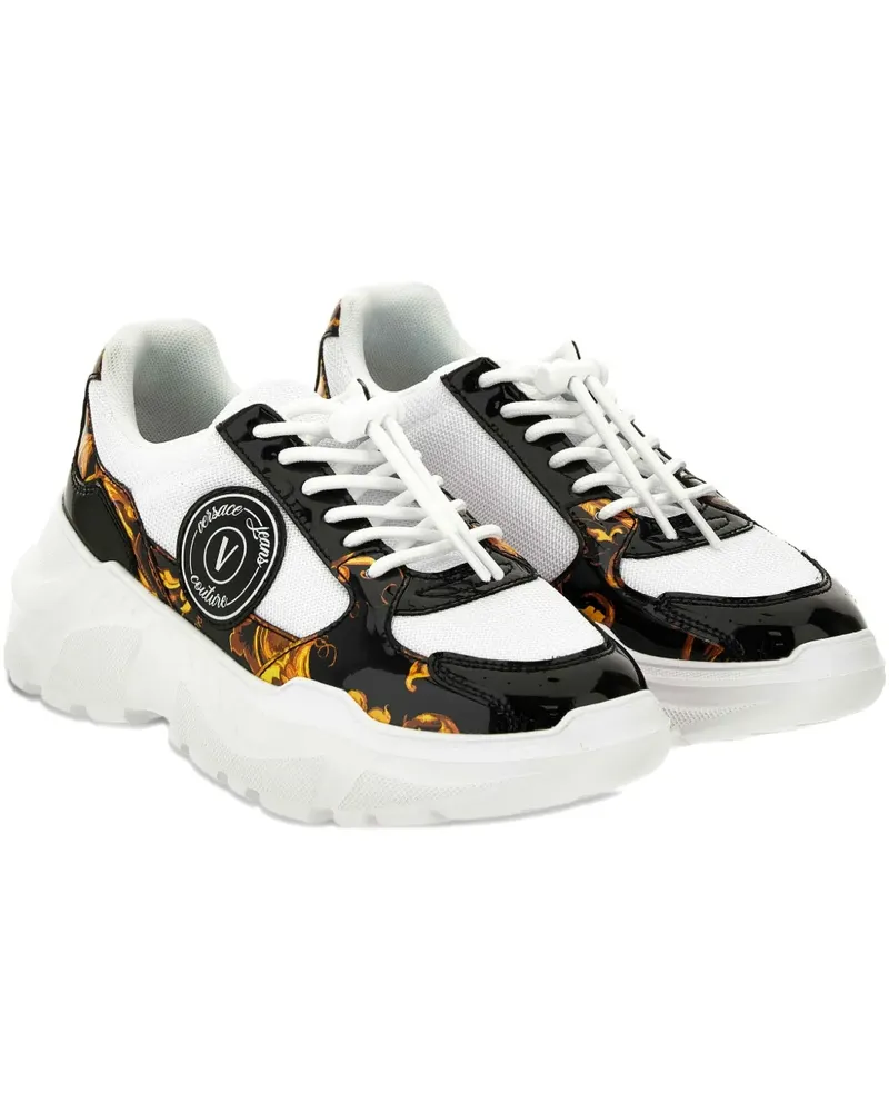 Versace Jeans Plateau-Sneakers mit Barocco-Print - Weiß Weiß