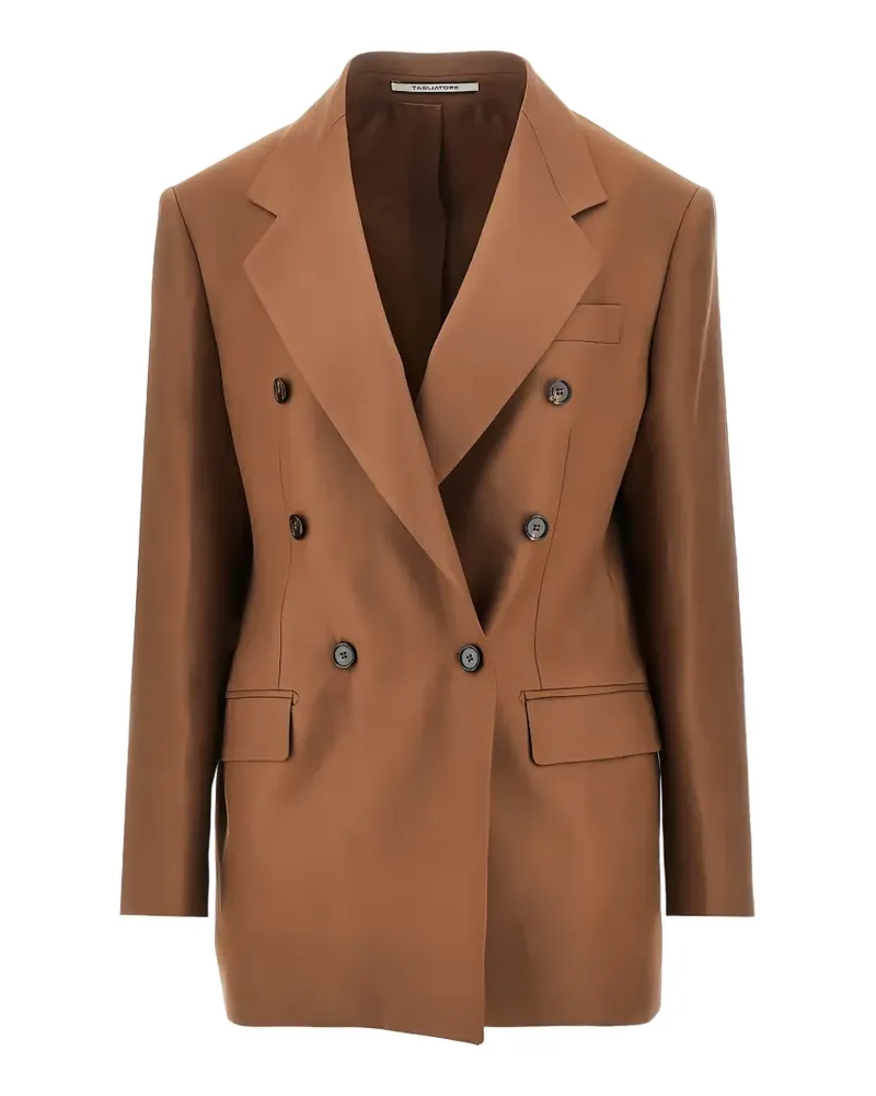Tagliatore double-breasted linen blazer - Braun Braun