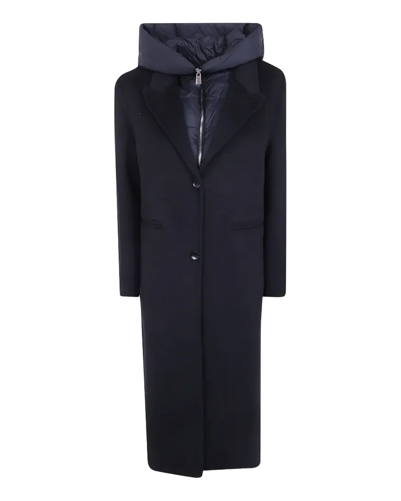Seventy hooded single-breasted coat - Blau Blau