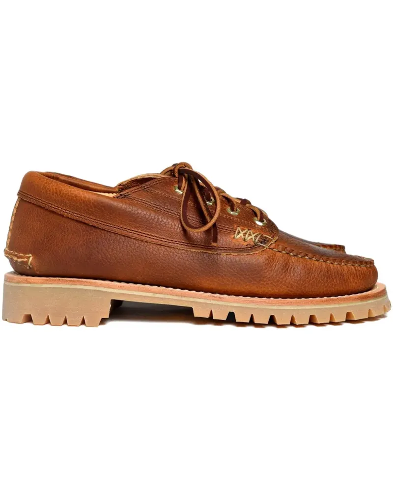YUKETEN Schnürschuhe aus strukturiertem Leder - Braun Braun