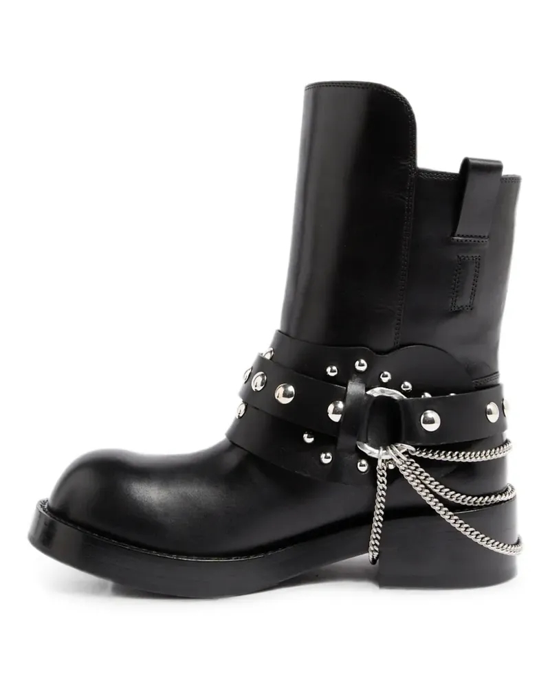 Ann Demeulemeester Boa Stiefeletten mit Nieten - Schwarz Schwarz