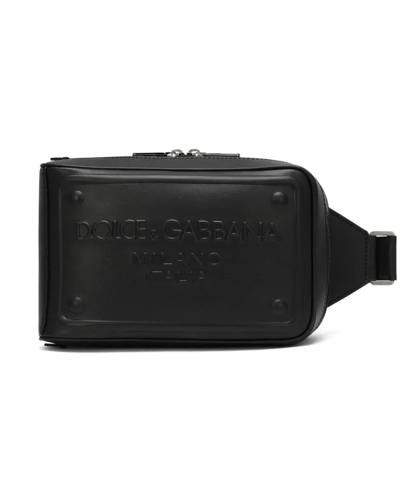 Dolce & Gabbana Gürteltasche mit erhöhtem Logo - Schwarz Schwarz