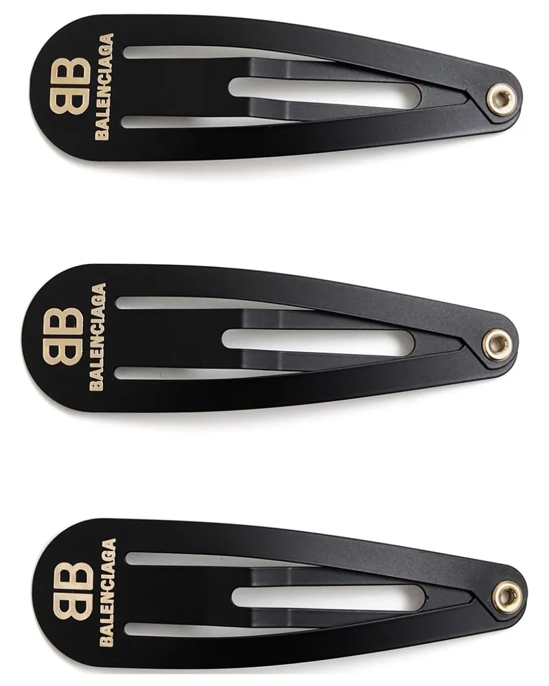 Balenciaga Set aus drei Haarspangen - Schwarz Schwarz