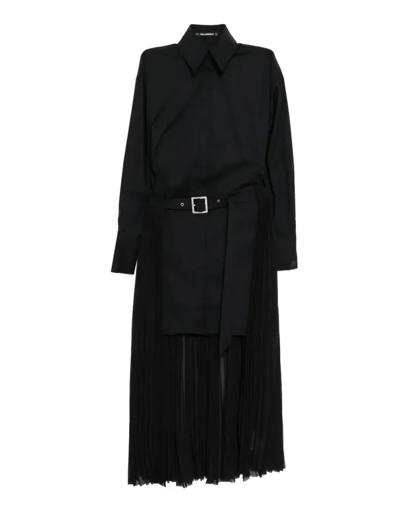 Karl Lagerfeld pleated shirt dress - Schwarz Schwarz