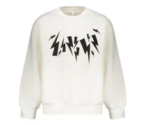 Fair Isle Thunderbolt graphic-print sweatshirt - Nude