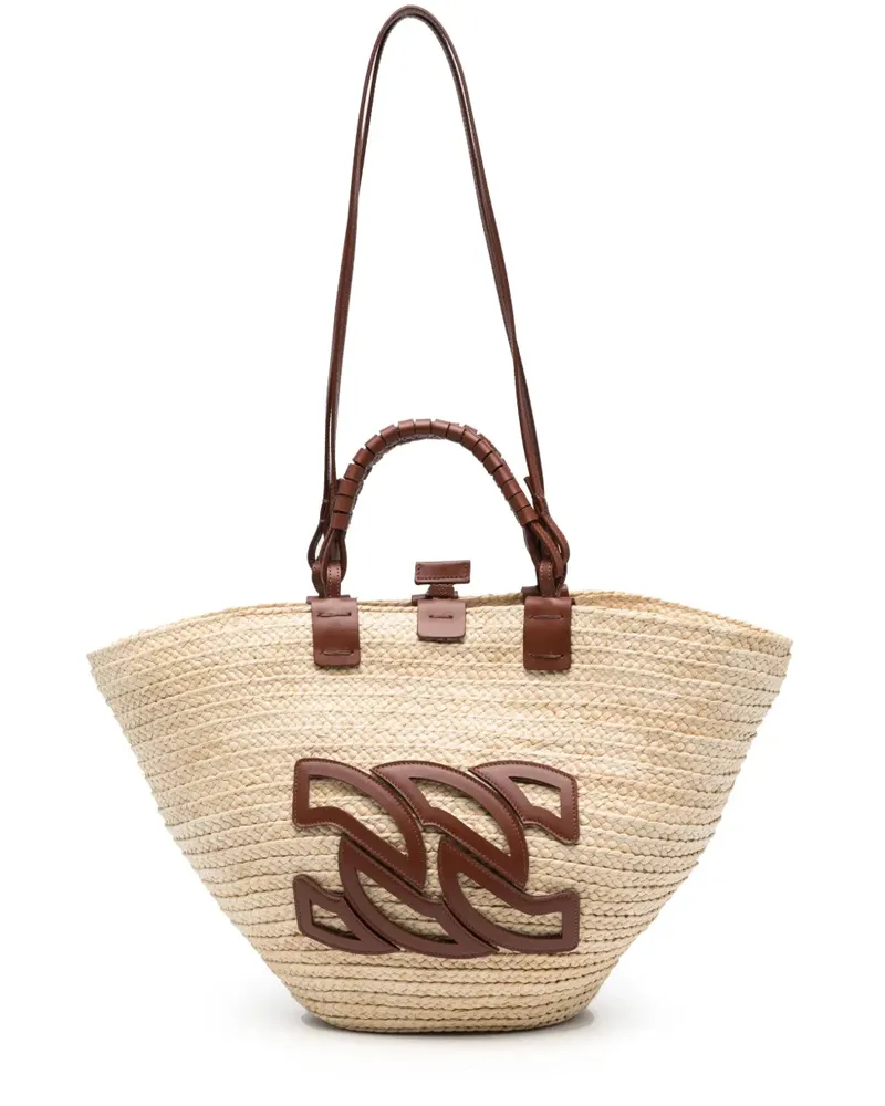 Casadei Panera Shopper mit Logo-Applikation - Nude Nude