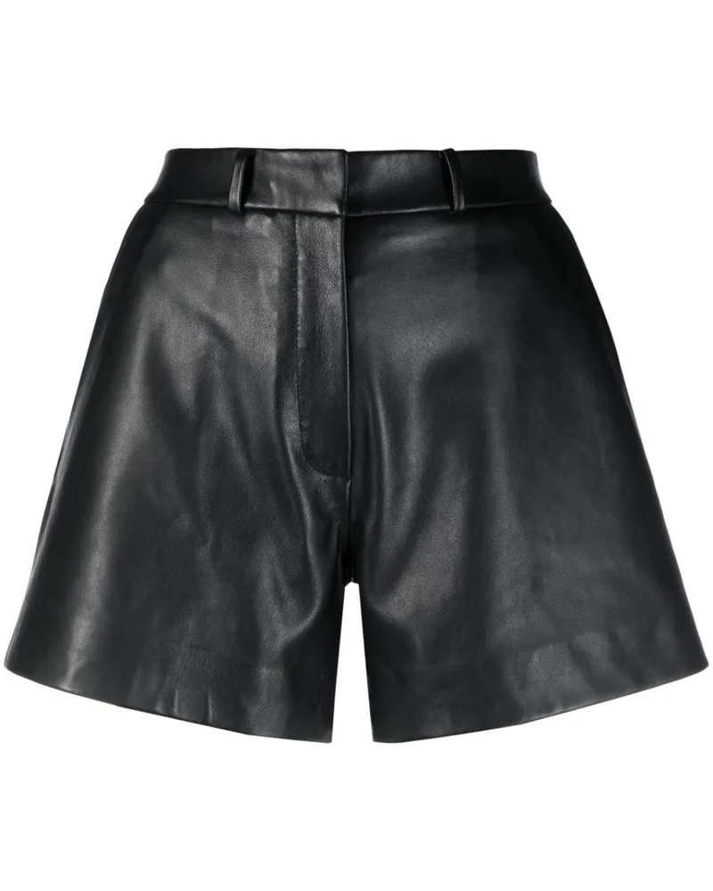 Claudie Pierlot Klassische Leder-Shorts - Schwarz Schwarz