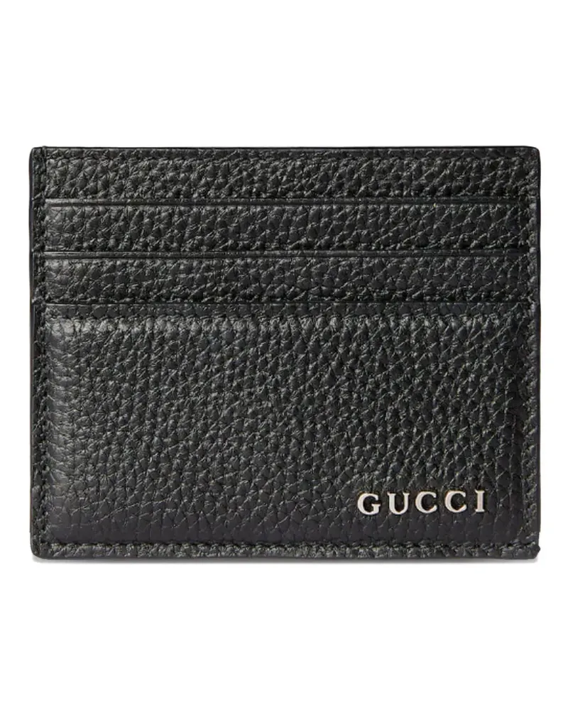 Gucci logo leather cardholder - Schwarz Schwarz
