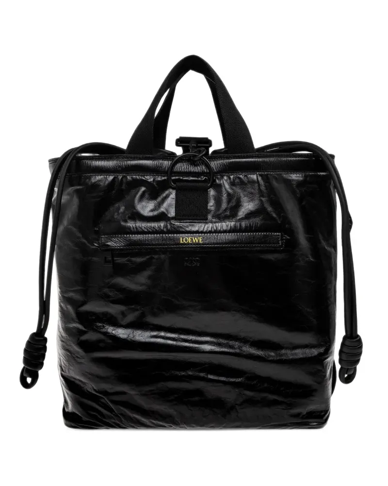 Loewe Squad Rucksack aus Kalbsleder - Schwarz Schwarz