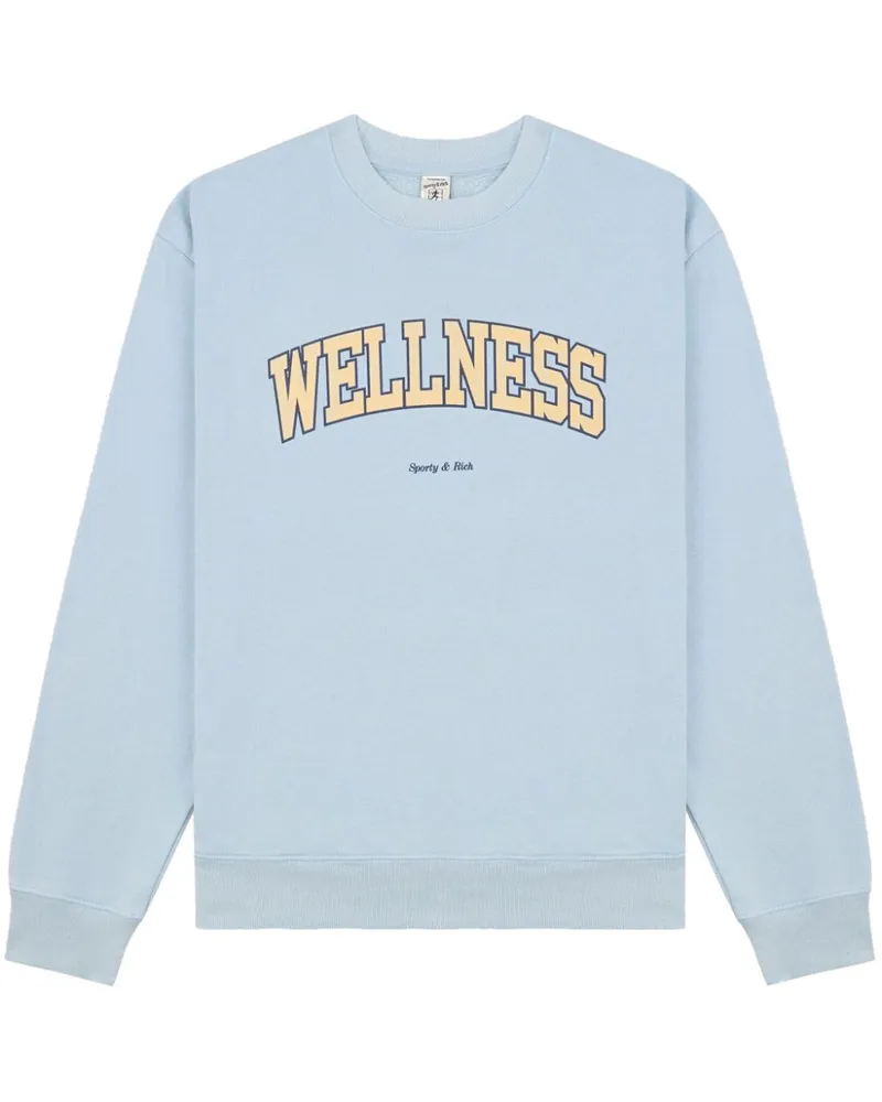 SPORTY & RICH Sweatshirt mit "Wellness"-Print Blau