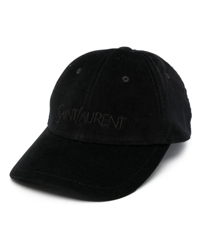 Saint Laurent Baseballkappe mit Logo-Stickerei Schwarz