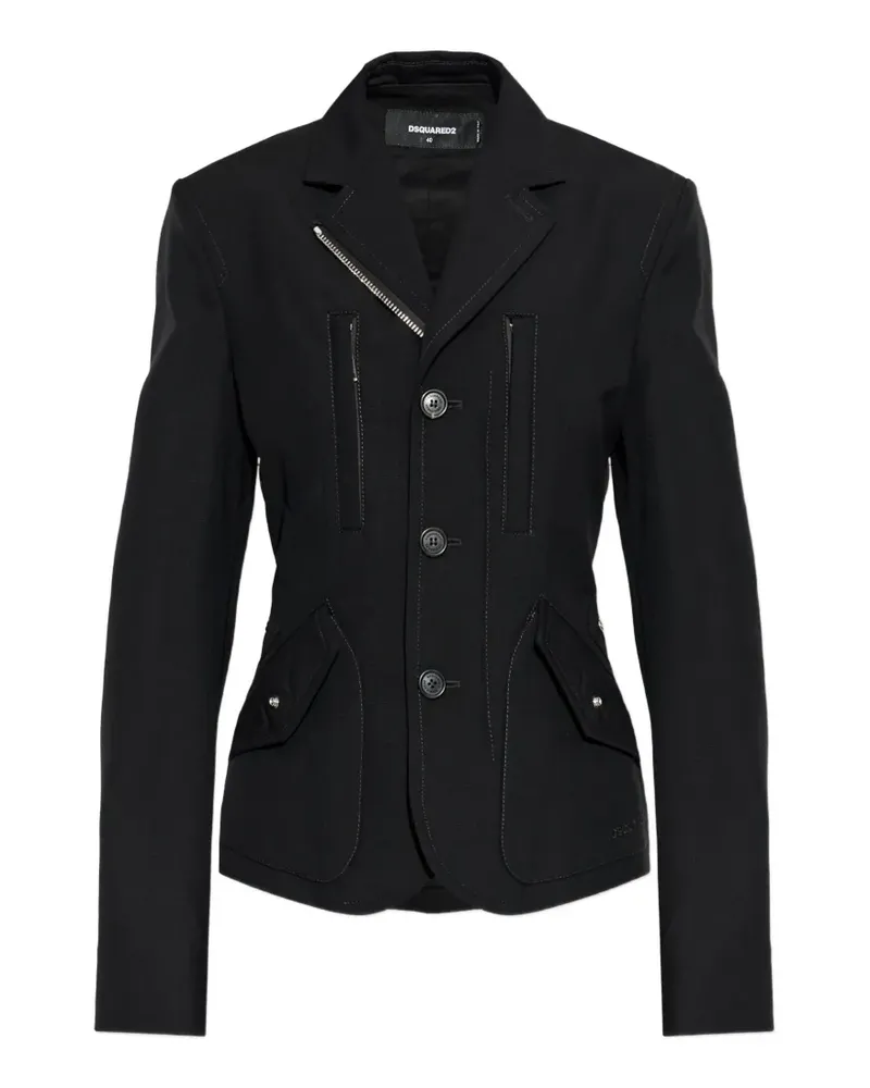 Dsquared2 multi-pocket wool blazer - Schwarz Schwarz