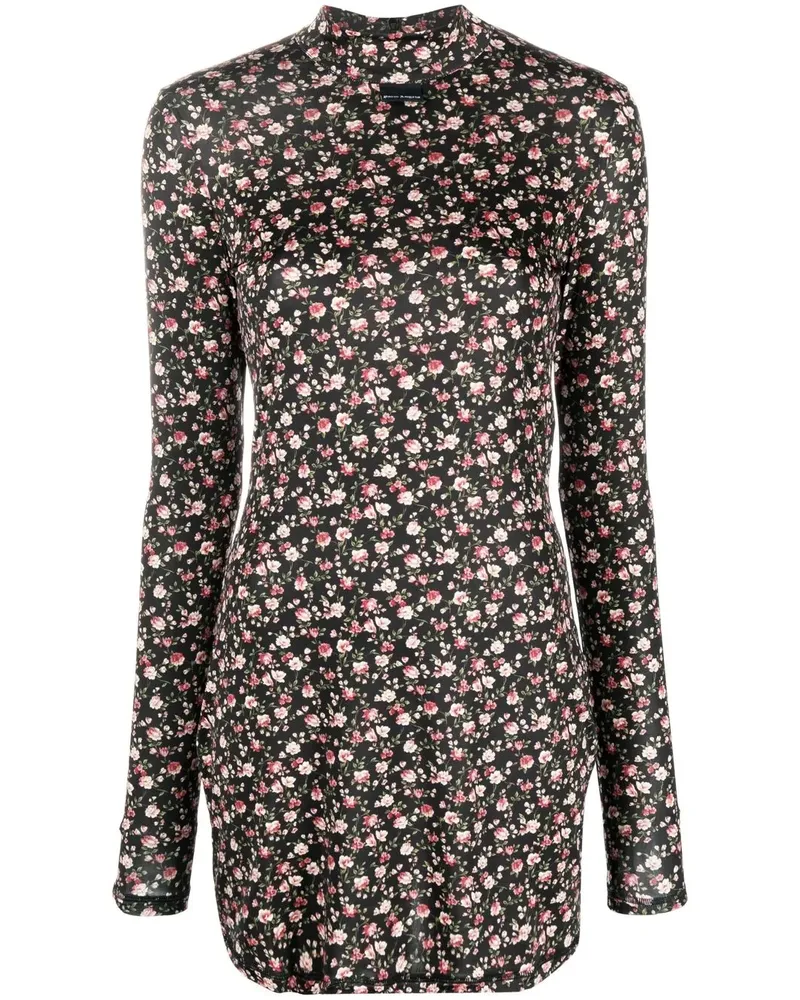Palm Angels Kleid mit Blumen-Print - Schwarz Schwarz