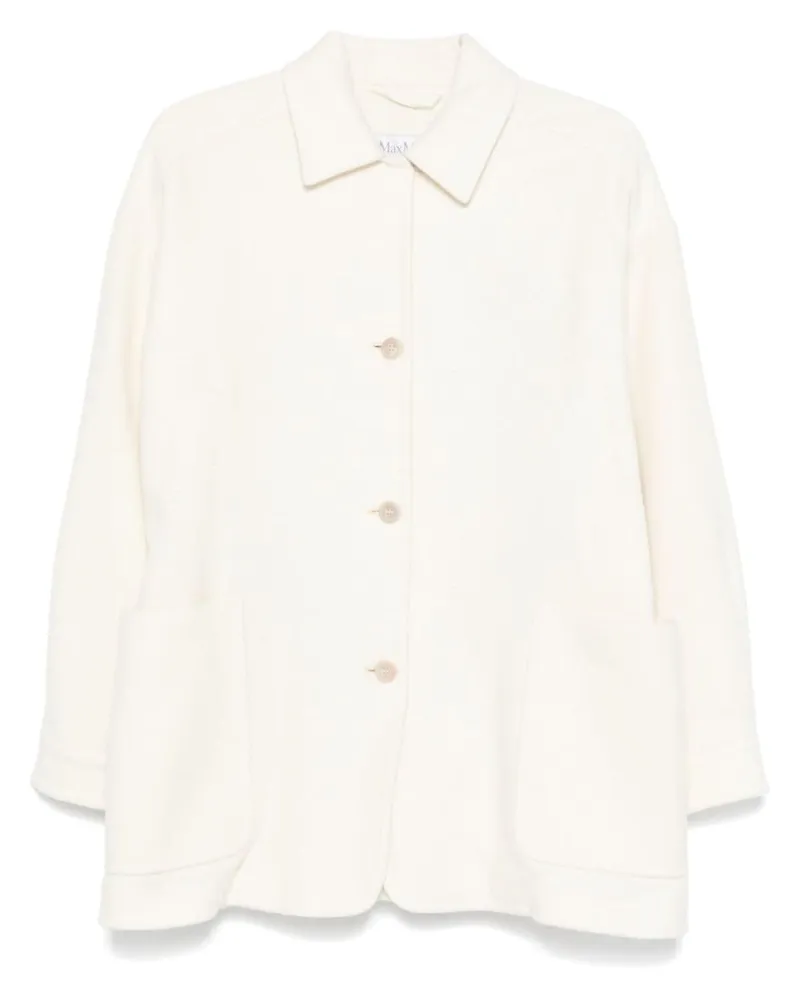 Max Mara Einreihiger Mantel - Weiß Weiß