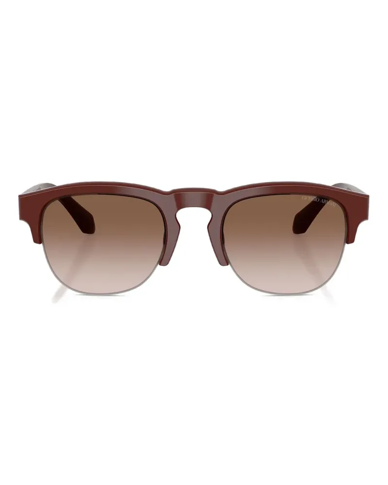 Giorgio Armani Sonnenbrille mit rundem Gestell - Rot Rot