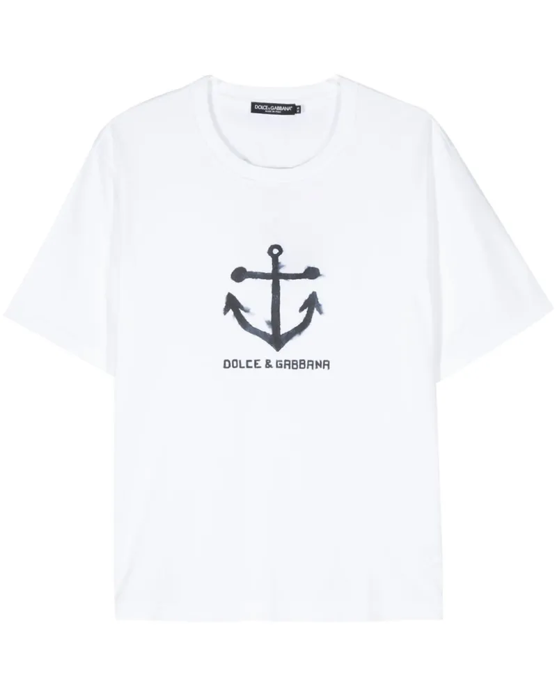 Dolce & Gabbana T-Shirt mit Marina-Print - Weiß Weiß