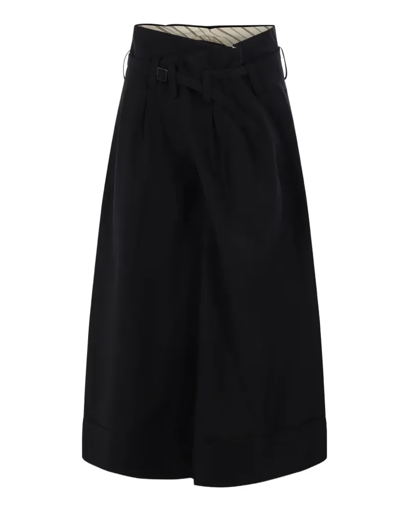 Junya Watanabe belted pleated palazzo pants - Schwarz Schwarz