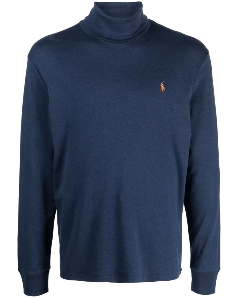Ralph Lauren Rollkragenpullover mit Logo-Stickerei - Blau Blau