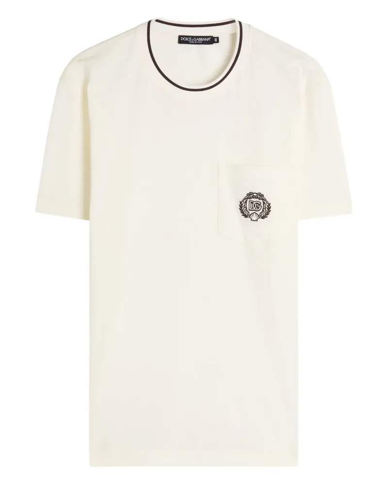 Dolce & Gabbana crest pocket T-shirt - Nude Nude