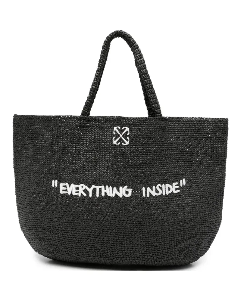 OFF-WHITE Jitney arrows-motif woven tote bag - Schwarz Schwarz