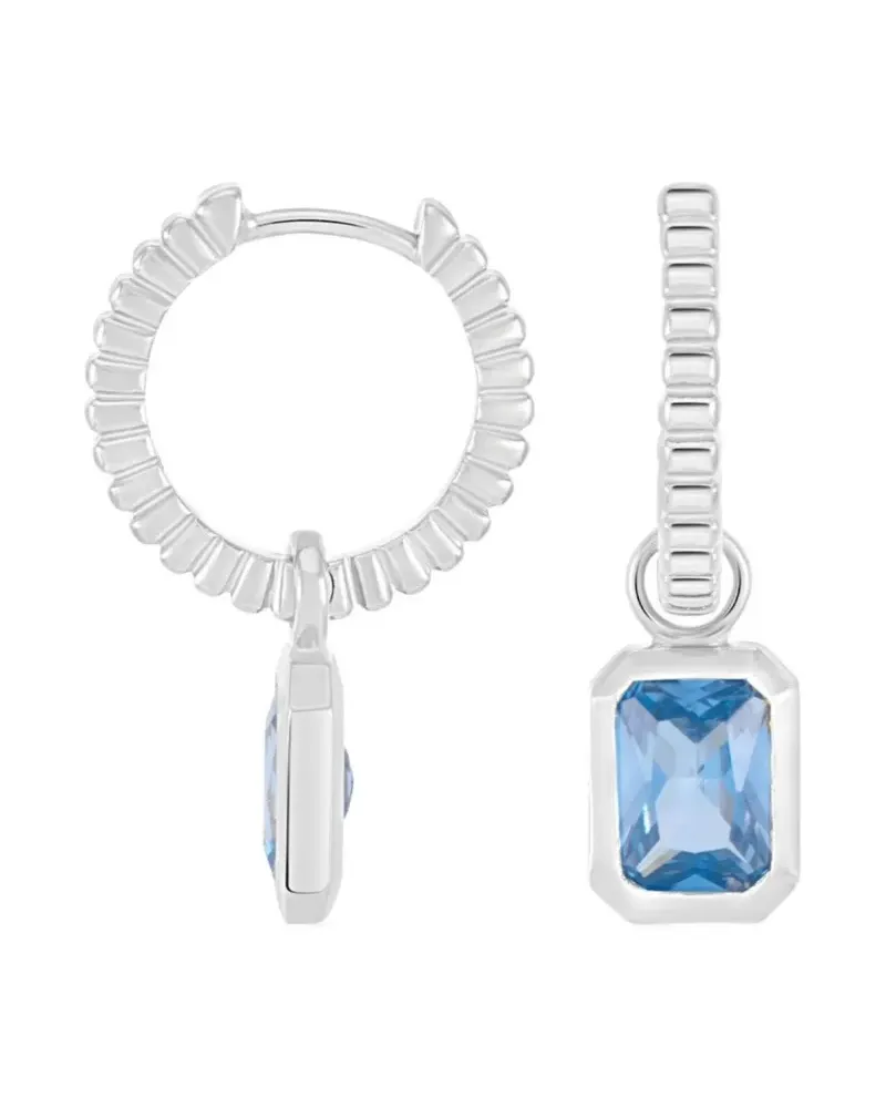 Dower & Hall Humbug Ohrringe mit blauem Topas - Silber Silber