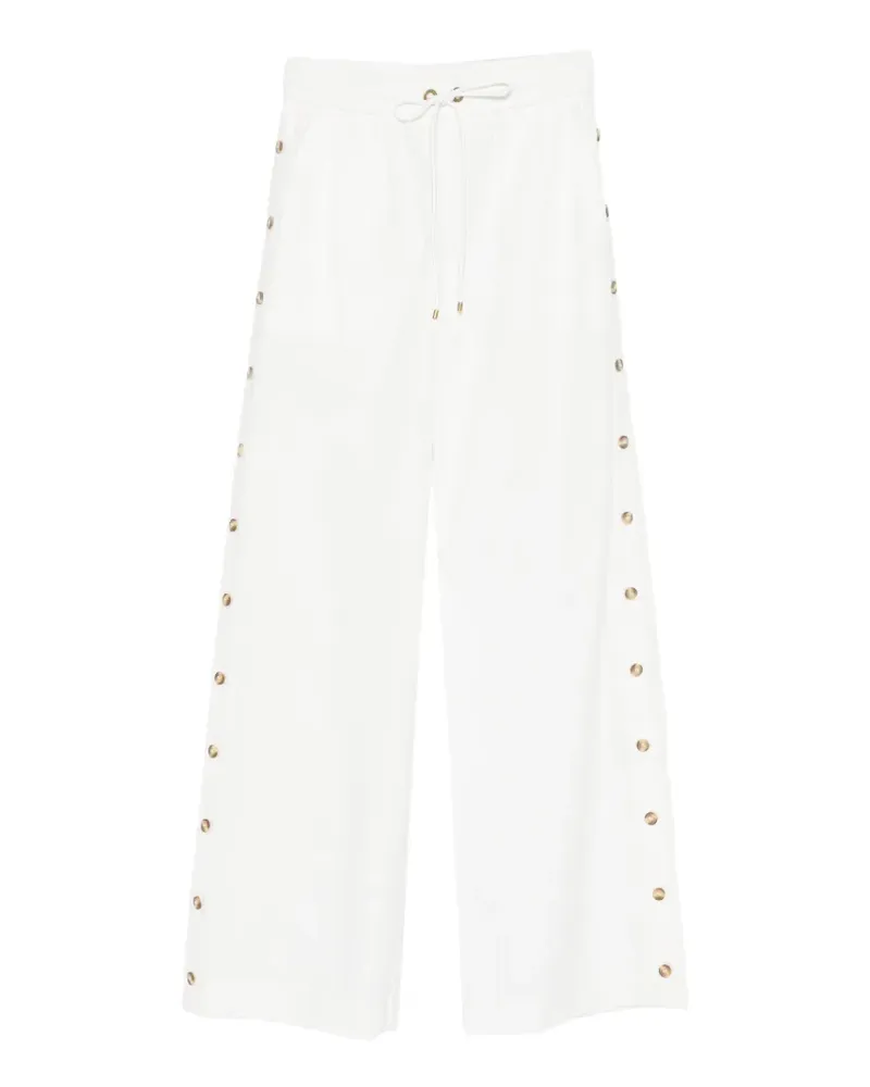 Zimmermann Kordelzug-Hose mit seitlichen Knöpfen - Weiß Weiß