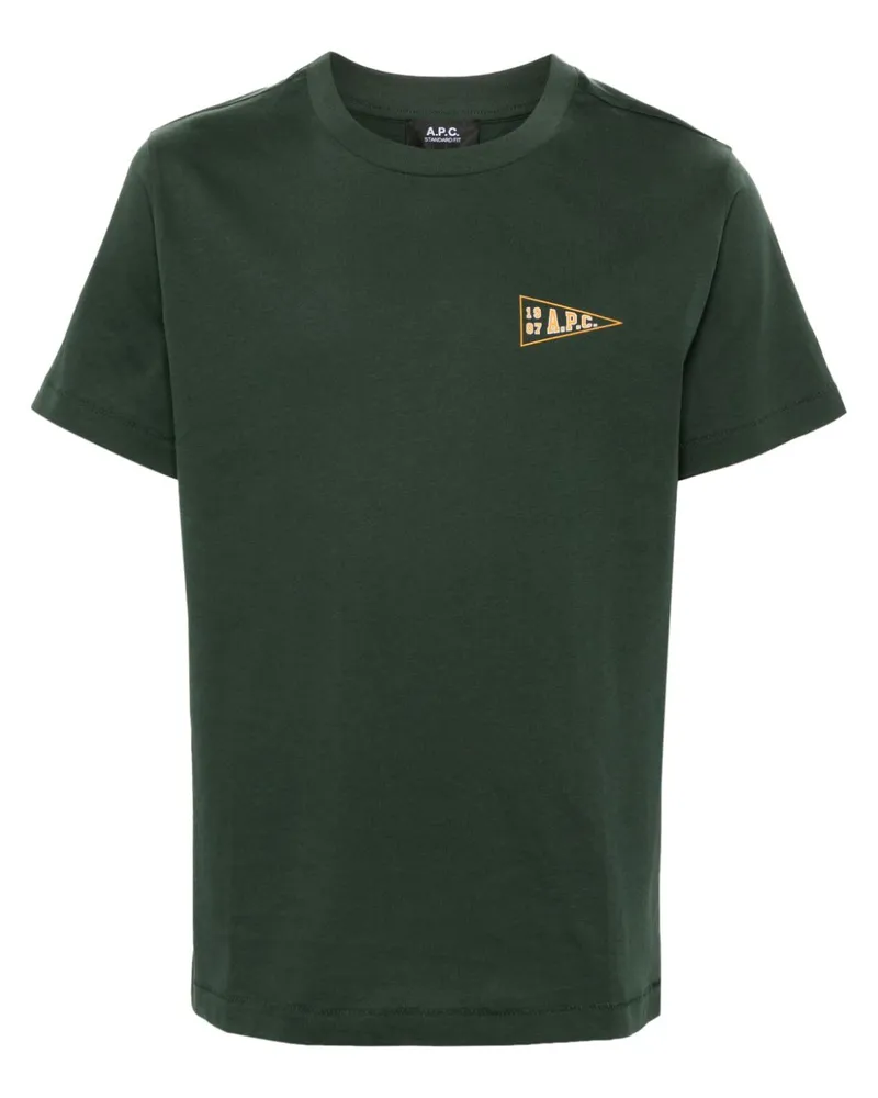 A.P.C. T-Shirt mit Logo-Print - Grün Grün