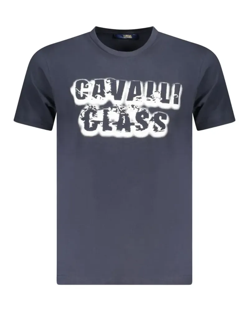 Roberto Cavalli graffiti-style logo-print T-shirt - Blau Blau