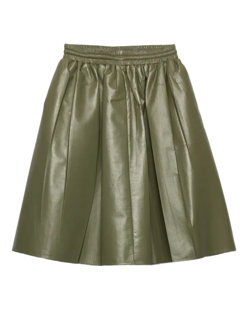 Prada pleated nappa-leather mini skirt - Grün Grün