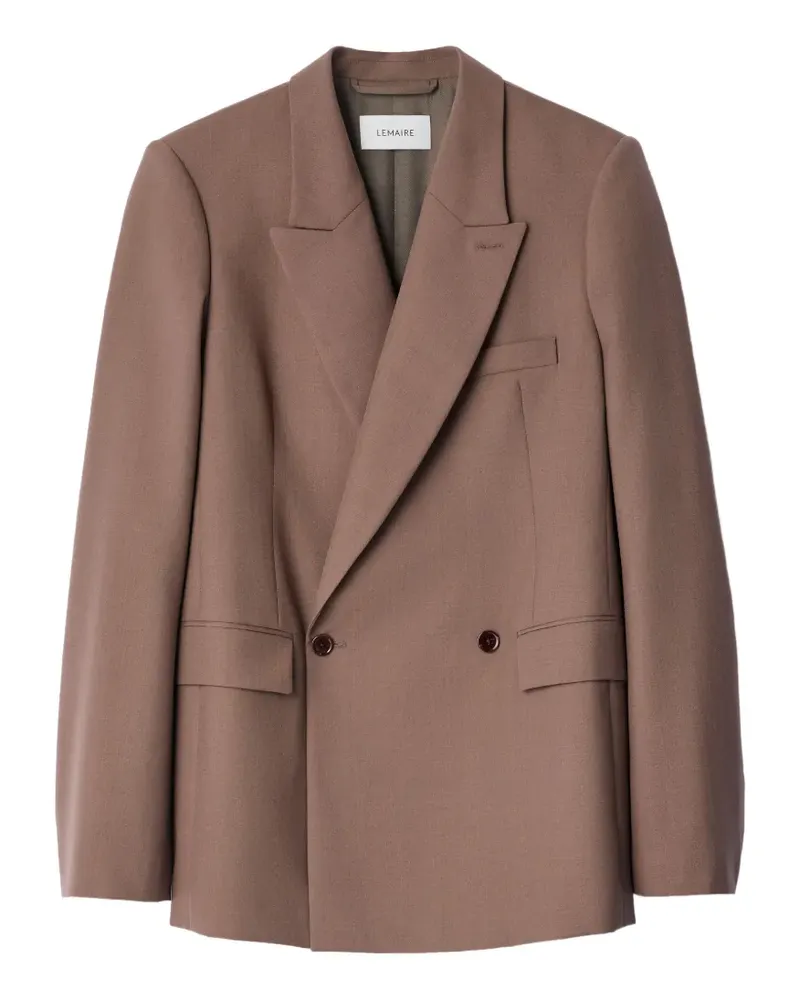 Christophe Lemaire Doppelreihige Jacke aus tropischem Wollgemisch - Braun Braun