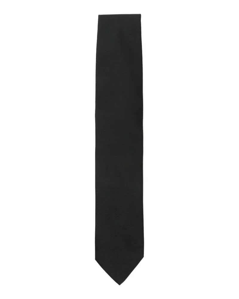 LARDINI Klassische Twill-Krawatte - Schwarz Schwarz