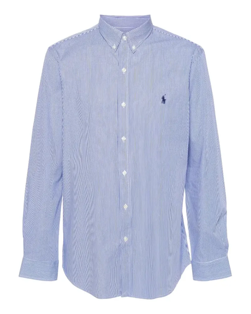 Ralph Lauren Gestreiftes Hemd mit Polo Pony-Stickerei - Blau Blau