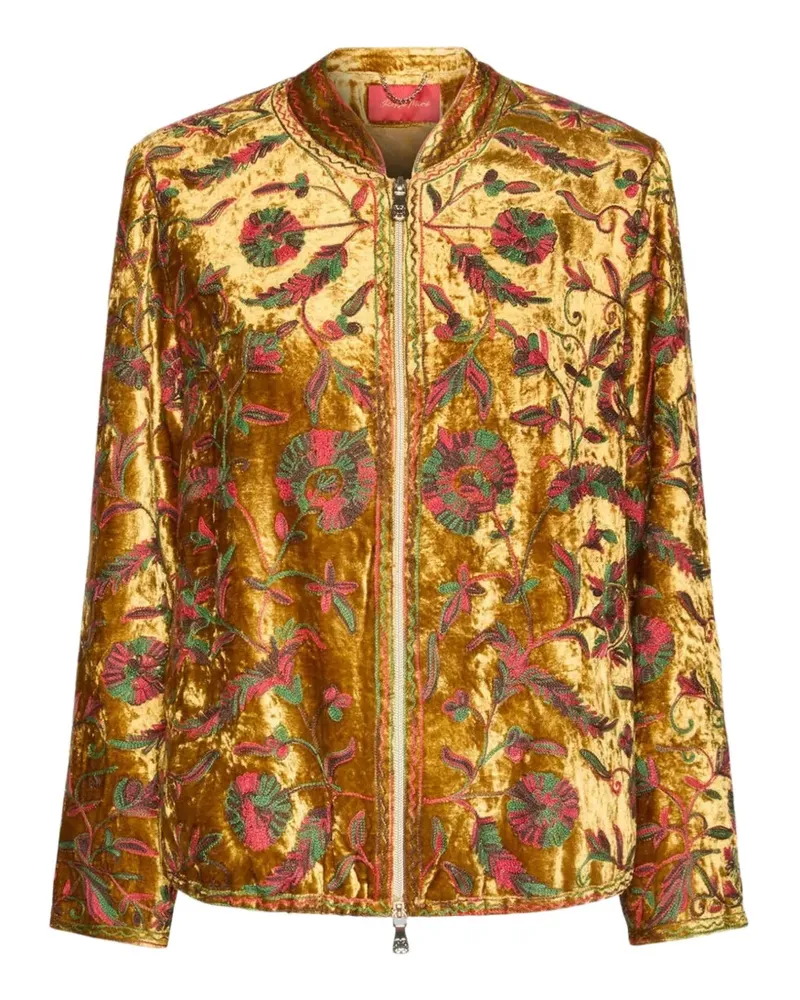 Elena Mirò embroidered velvet jacket - Gelb Gelb