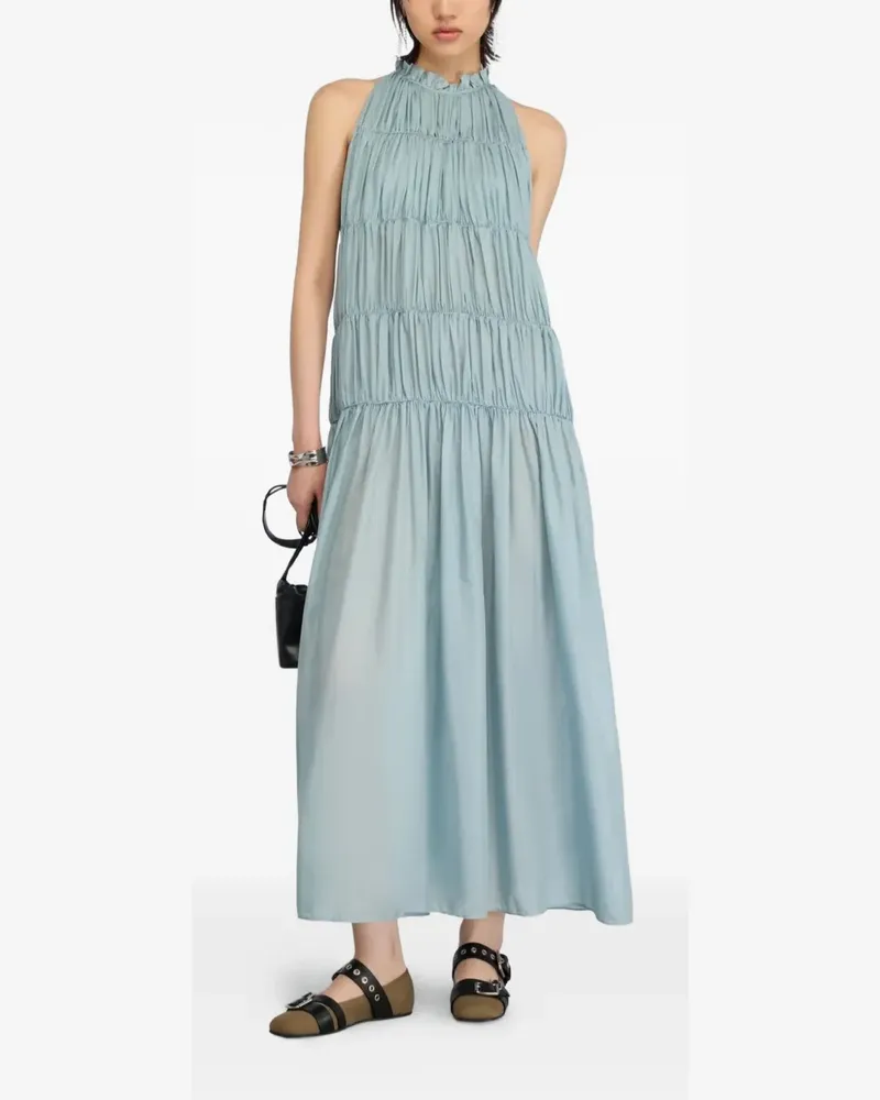 Semicouture Marylou smocked tiered dress - Blau Blau