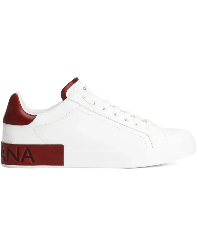 Dolce & Gabbana Portofino Sneakers mit Logo-Prägung - Weiß Weiß