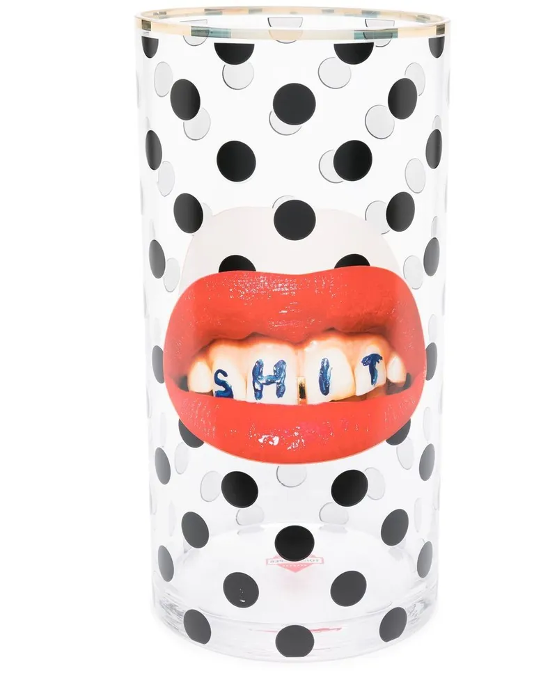 Seletti x Toiletpaper Vase mit Lippen-Print - Schwarz Schwarz