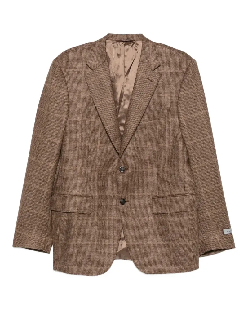 Canali check-pattern single-breasted jacket - Braun Braun