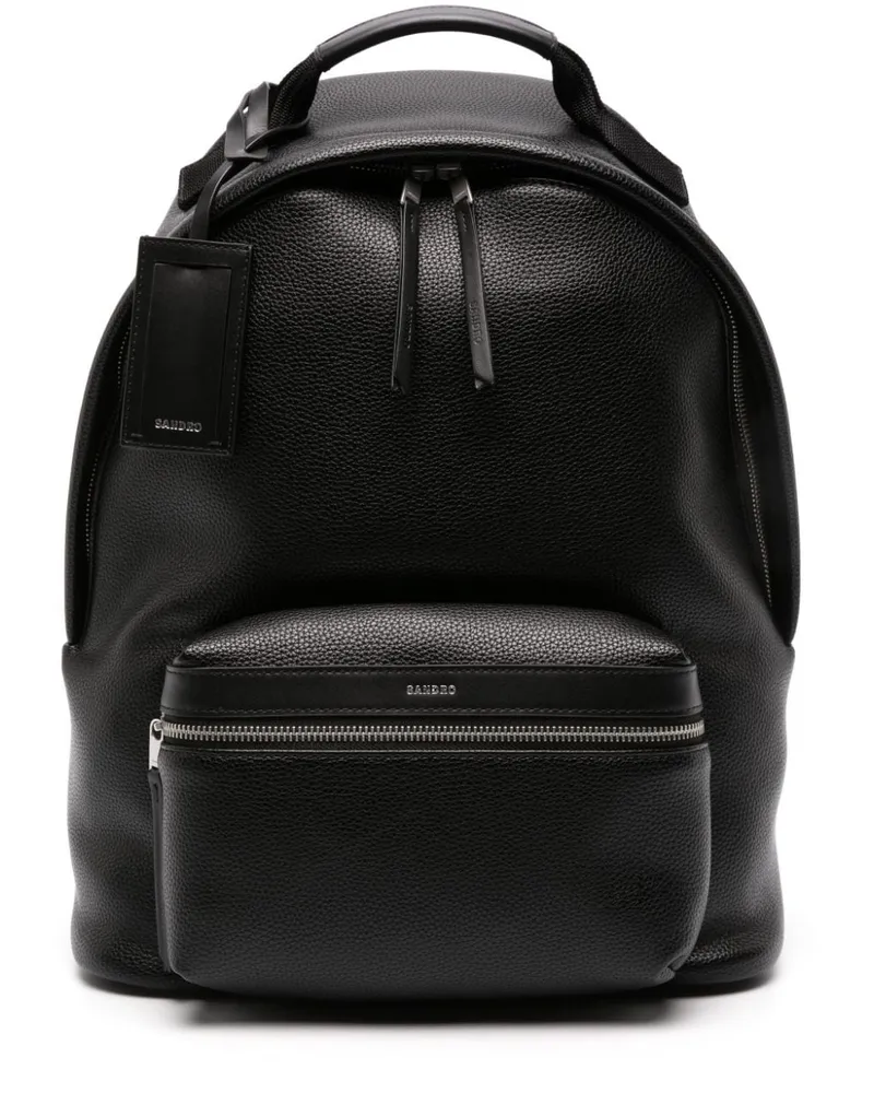 Sandro Rucksack mit Logo-Stempel - Schwarz Schwarz