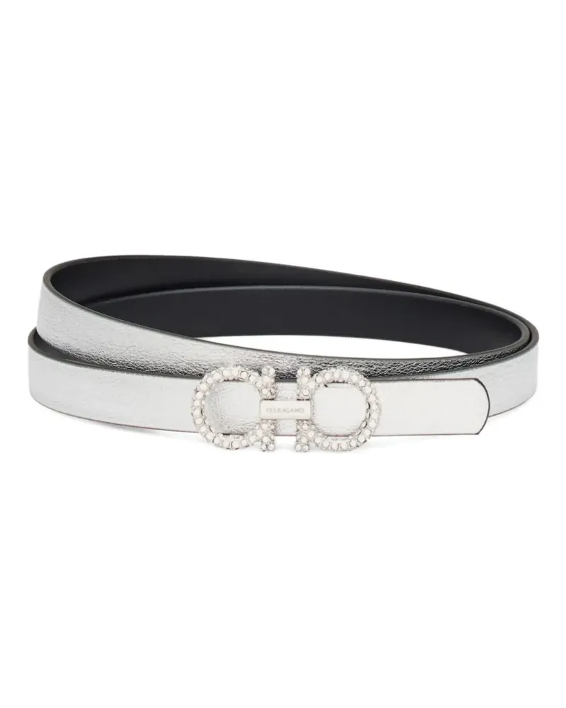 Ferragamo Gancini strass-embellished belt - Silber Silber