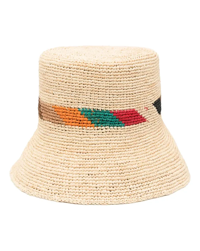 Paul Smith Sonnenhut mit Artist Stripes - Nude Nude