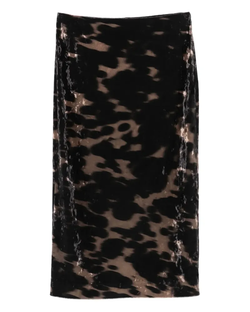 Nanushka Bleistiftrock in Samtoptik - Schwarz Schwarz