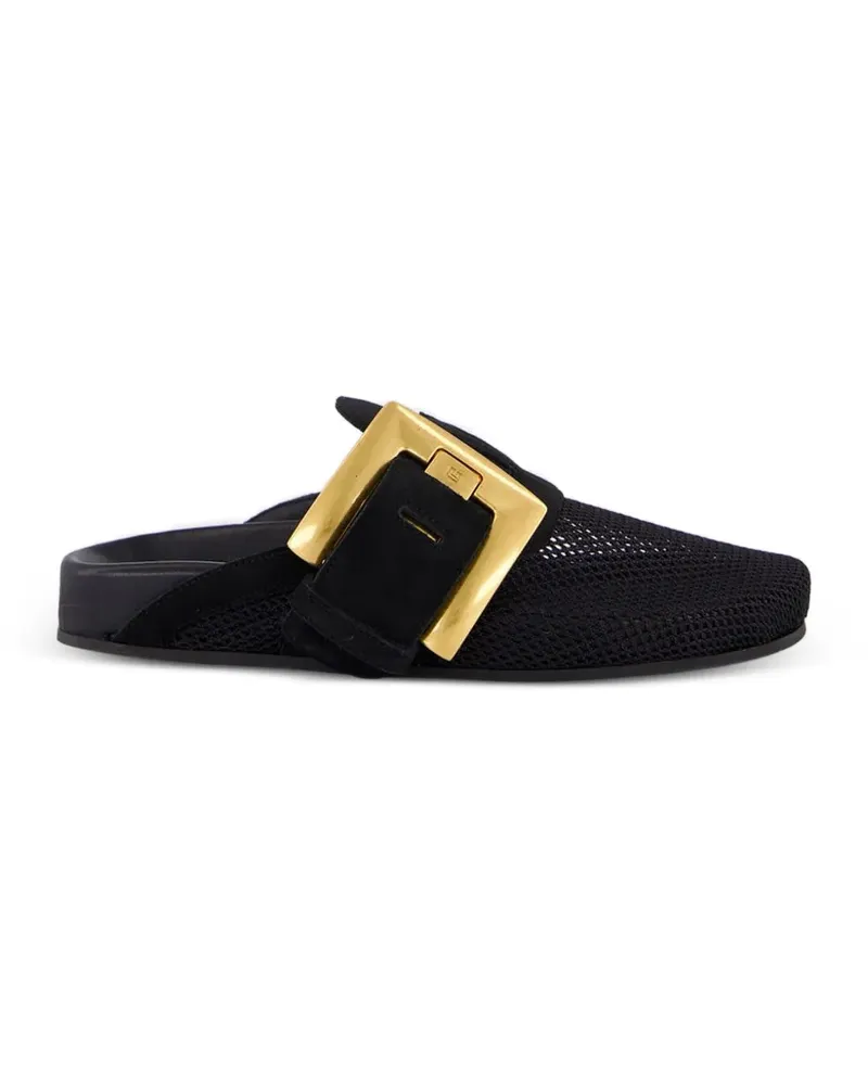 Balmain Flache Anthem Mules - Schwarz Schwarz