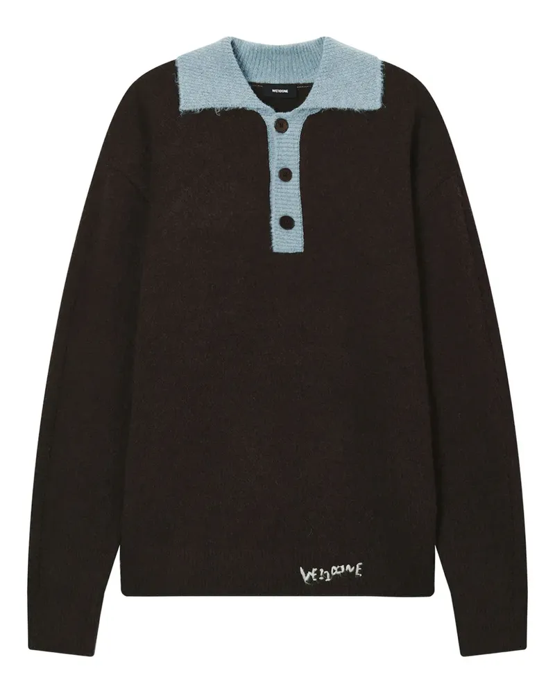 WE 11 DONE button collar polo top - Braun Braun