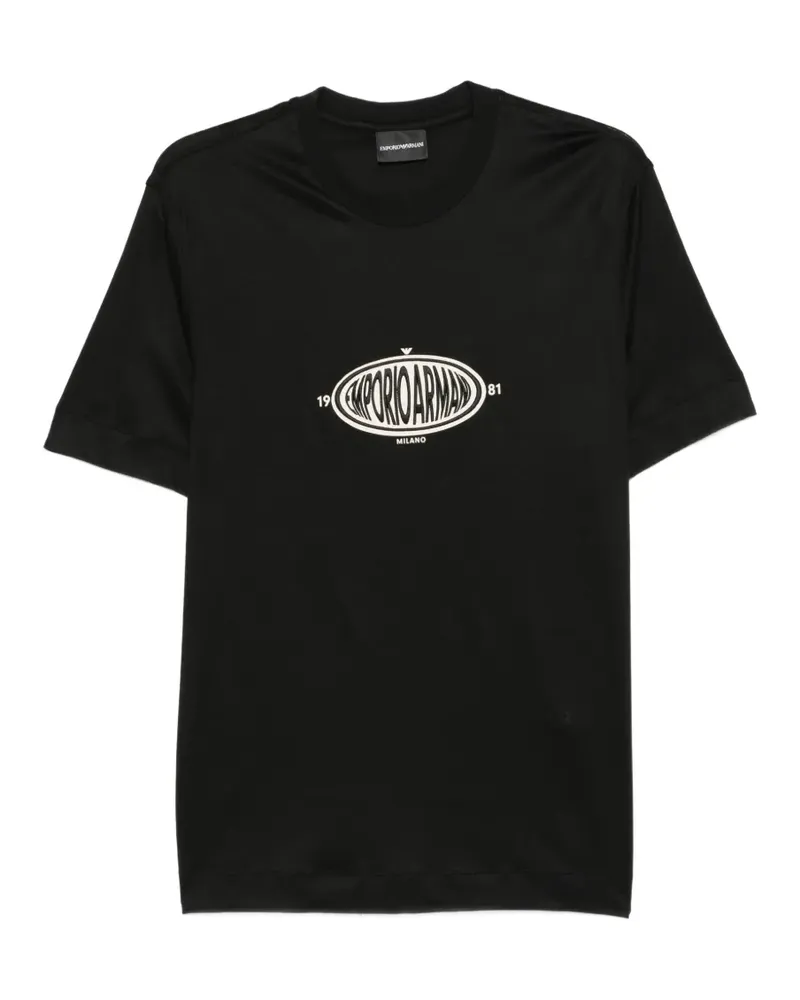 Emporio Armani logo-patch T-shirt - Schwarz Schwarz