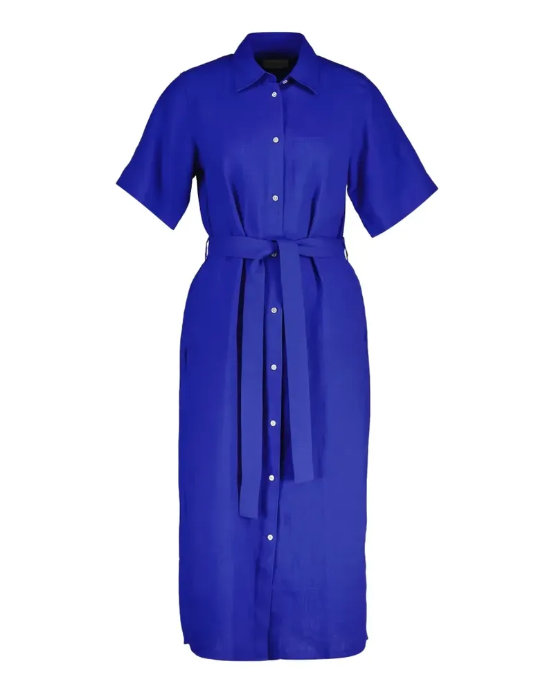 Gant belted short-sleeve shirt midi dress - Blau Blau