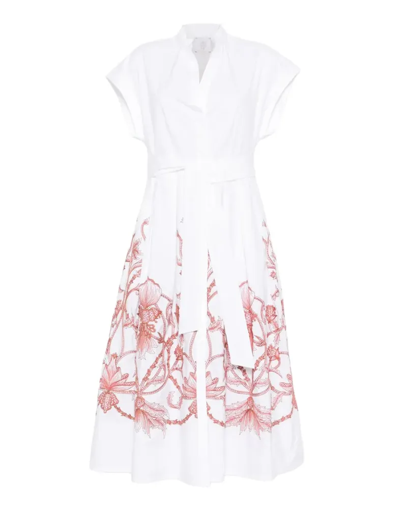 Eleventy Midikleid mit Blumen-Print - Weiß Weiß
