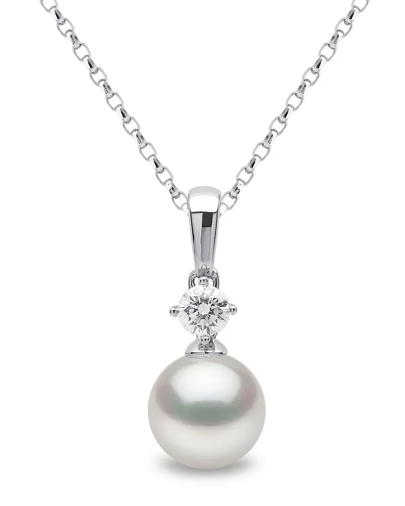 YOKO London 18kt Weißgoldhalskette mit Akoya-Perle - Silber Silber