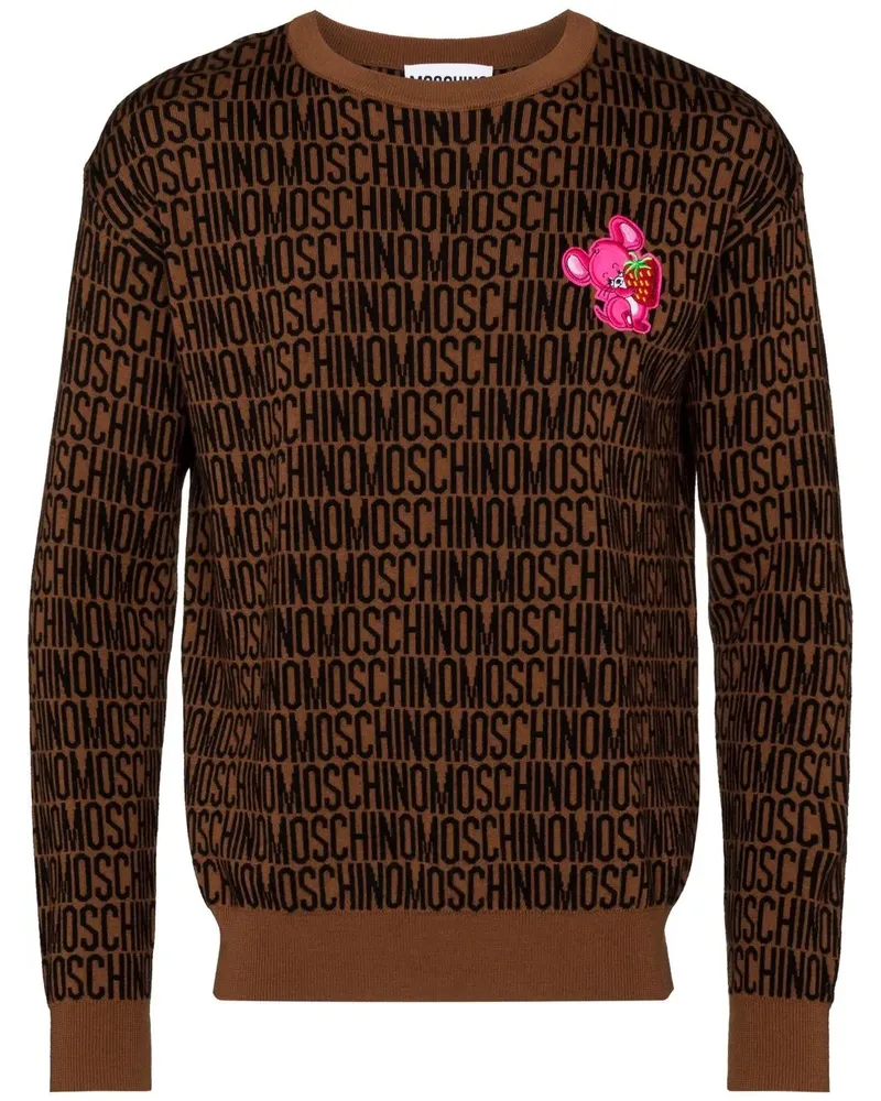 Moschino Pullover mit Maus-Patch - Braun Braun