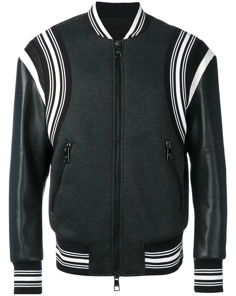 Neil Barrett Bomberjacke mit Streifen - Schwarz Schwarz